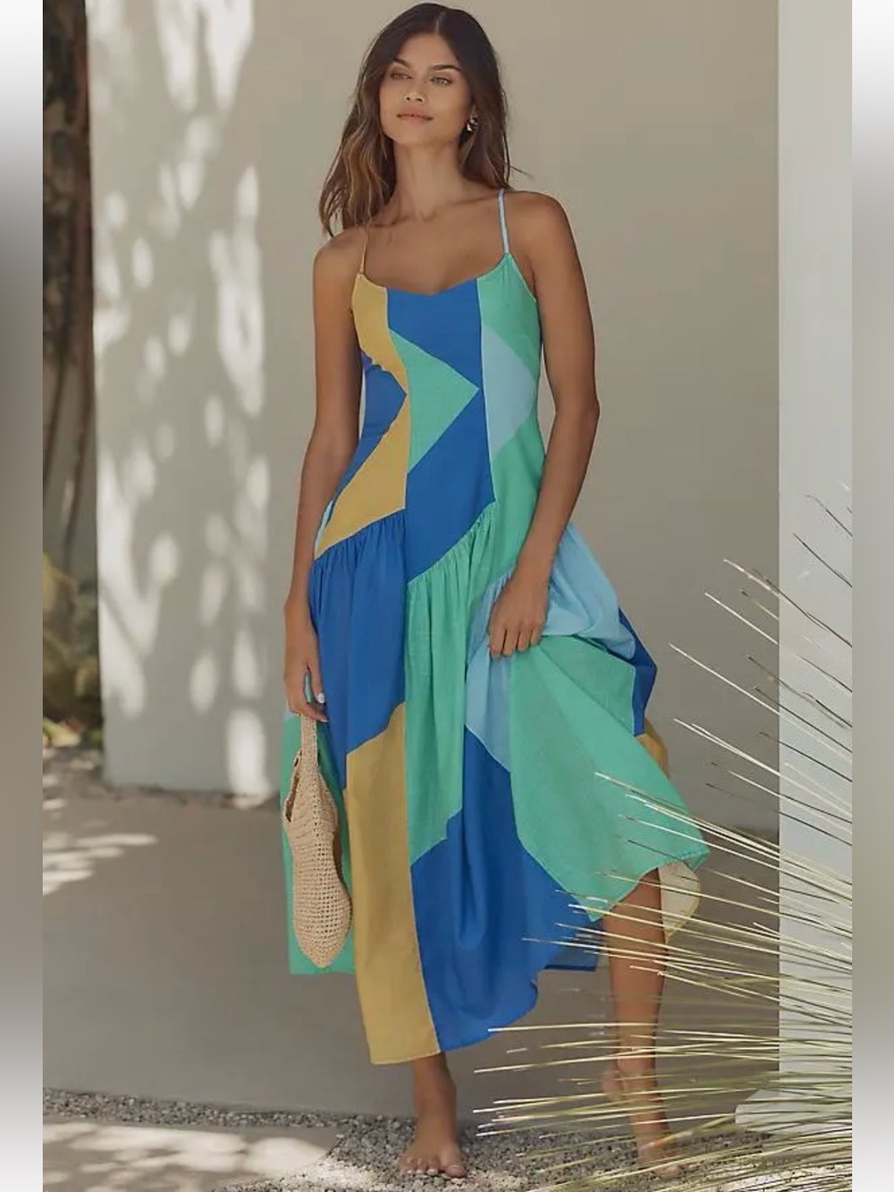 Anthropologie Celandine Sleeveless Drop-Waist Midi Dress Size M